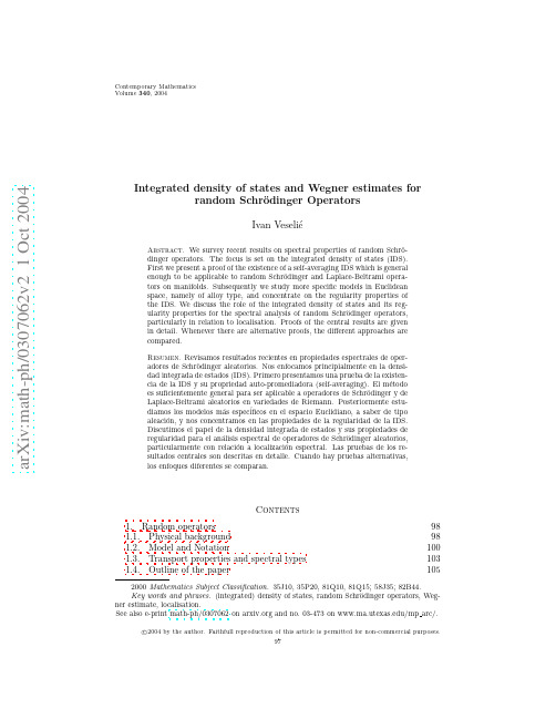 Integrated density of states and Wegner estimates for random Schrodinger Operators