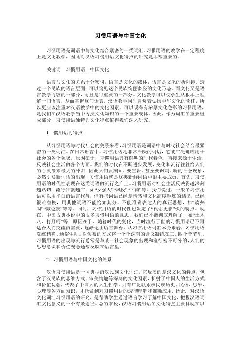 习惯用语与中国文化