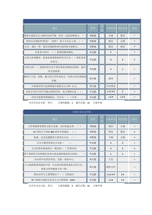 北理工网络教育应用文写作在线作业