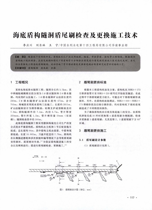 海底盾构隧洞盾尾刷检查及更换施工技术