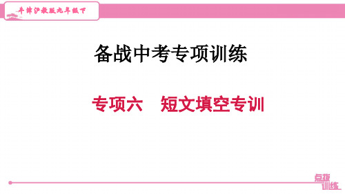 最新牛津沪教版英语中考复习专项六 短文填空专训