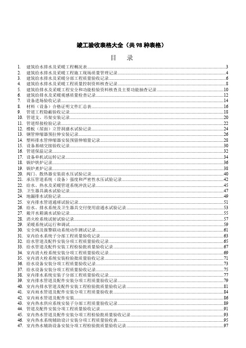 工程竣工验收表格大全