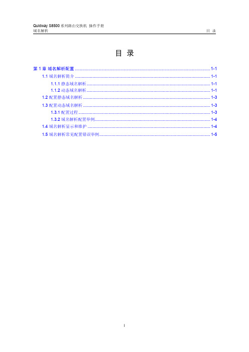 s8500路由交换机 操作手册(V2.00)2-3 域名解析配置