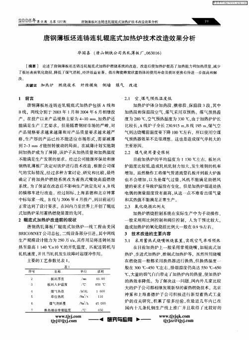 唐钢薄板坯连铸连轧辊底式加热炉技术改造效果分析