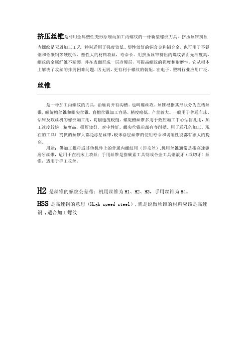 丝锥相关技术文章