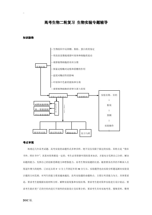 高考生物二轮复习 生物实验专题辅导