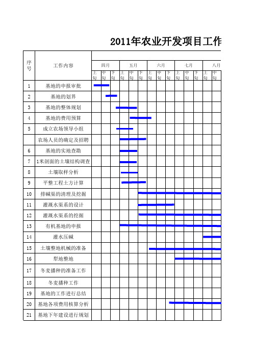 农业开发项目工作推进表