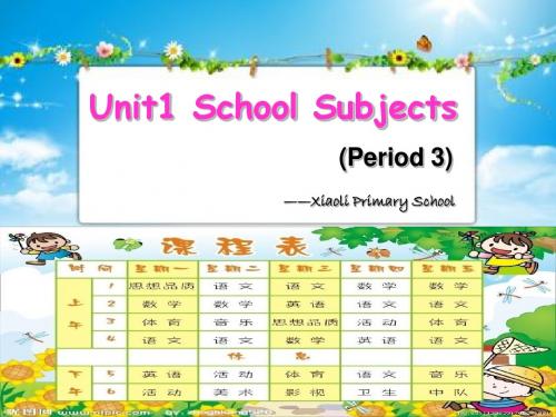 Unit1 School Subjects P4