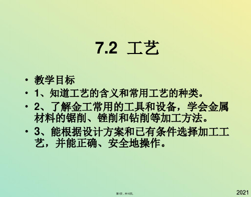 通用技术必修ⅰ苏教版工艺精品课件(与“工艺”有关文档共10张)