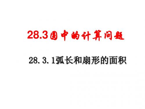 28.3.3圆中的计算问题 课件 华师大版数学九年级下册