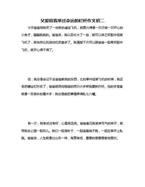 父爱将我举过命运的栏杆作文初二