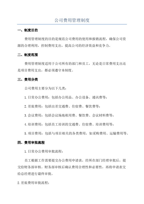 公司费用管理制度