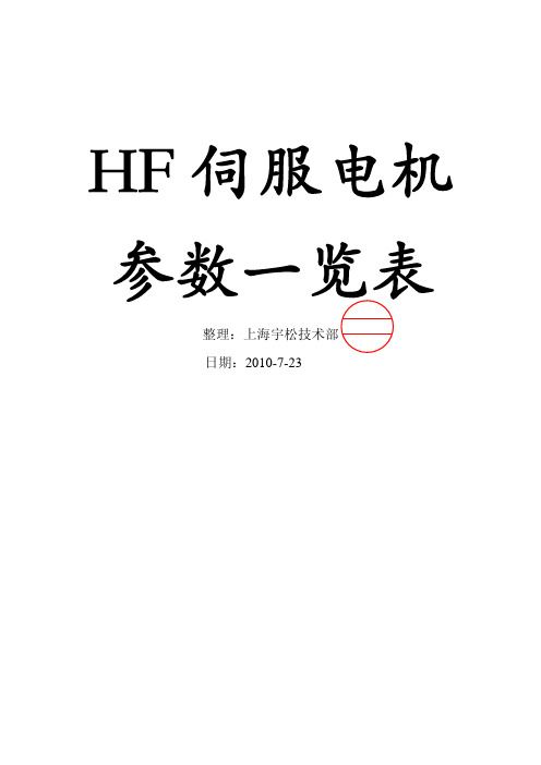 HF电机参数总一览表