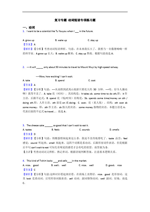 复习专题 动词短语专项练习题