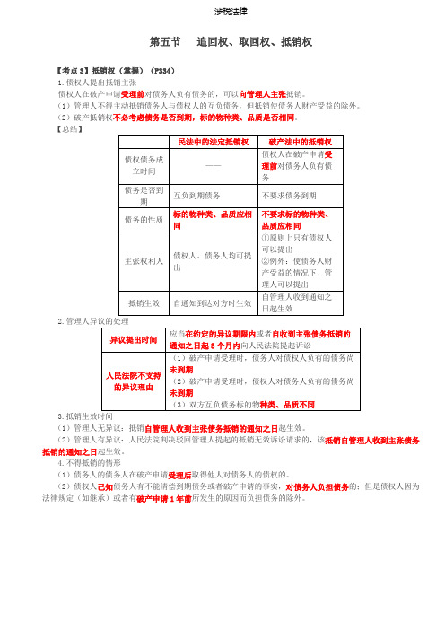 税务师涉税法律讲义Ⅰ第82讲_追回权、取回权、抵销权(2)、重整与和解(1)