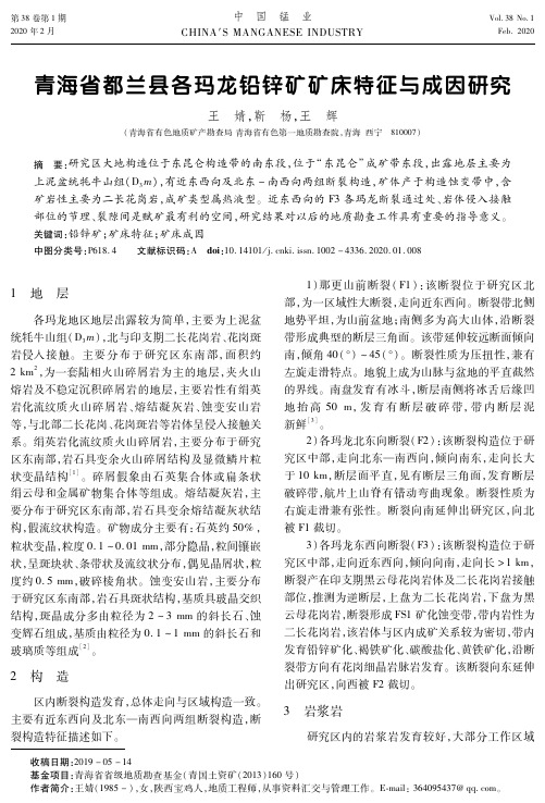 青海省都兰县各玛龙铅锌矿矿床特征与成因研究