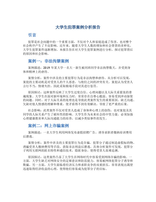 大学生犯罪案例分析报告