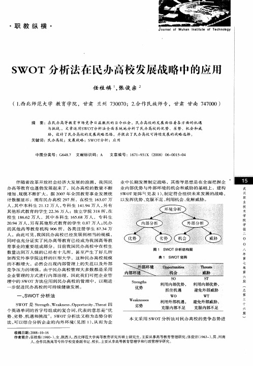 SWOT分析法在民办高校发展战略中的应用