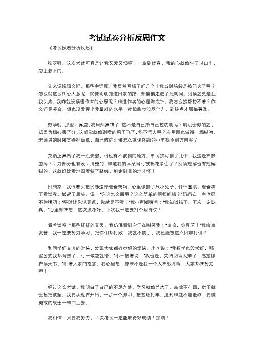 考试试卷分析反思作文