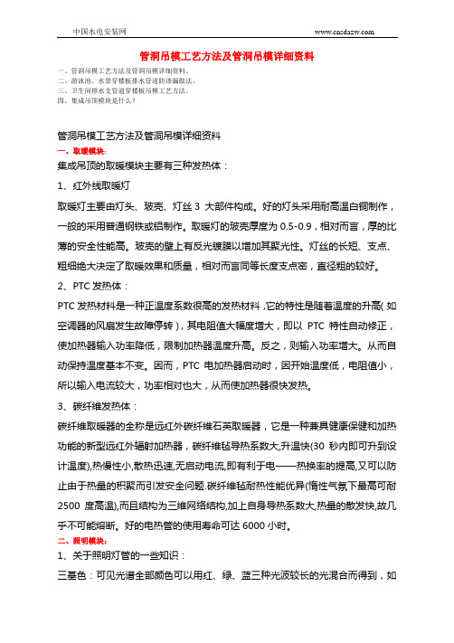 管洞吊模工艺方法及管洞吊模详细资料