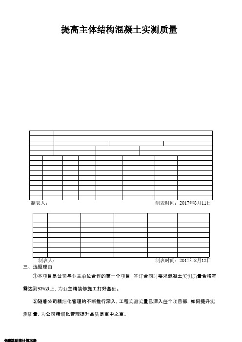 (QC成果)提高主体结构混凝土实测质量 