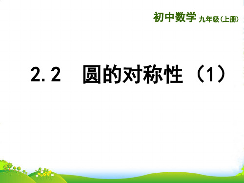 苏科版九年级数学上册课件：2.2 圆的对称性 (1)