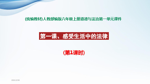 人教部编版六年级上册道德与法治《第1课 感受生活中的法律【全套】》道法PPT课件