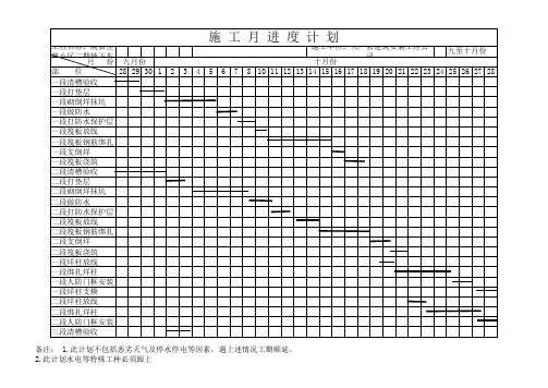 施工月进度及总进度计划