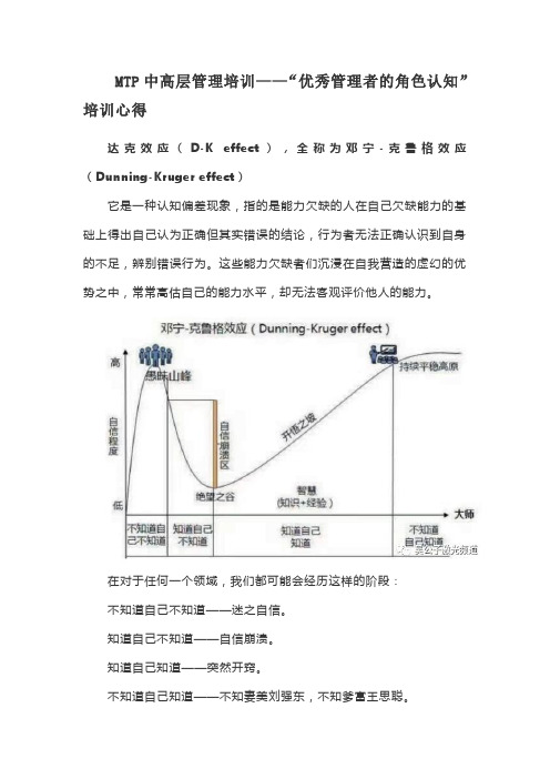 MTP中高层管理培训——“优秀管理者的角色认知”培训心得