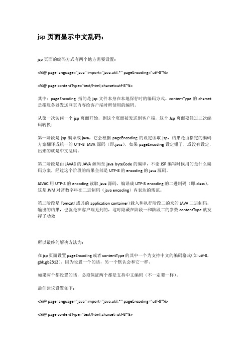 jsp页面显示中文乱码解决