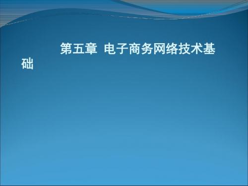 第5章 电子商务网络技术基础PPT课件