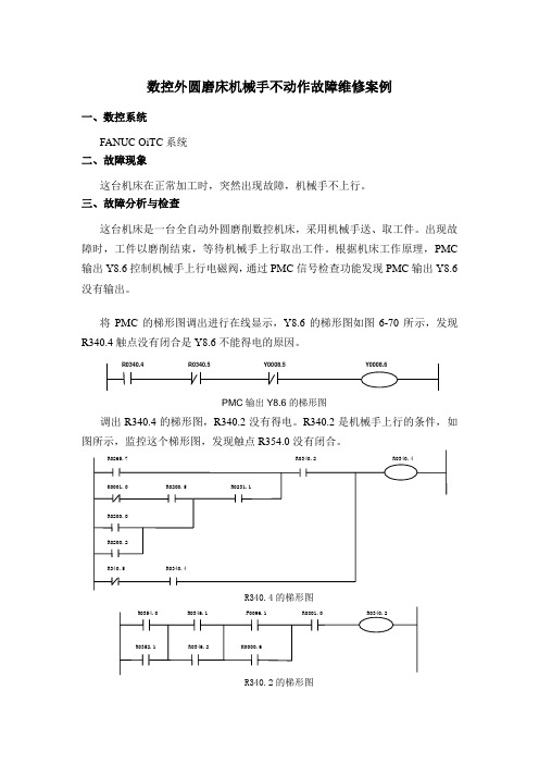 数控外圆磨床机械手不动作故障维修案例要点