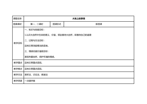 《大地上的事情》教案