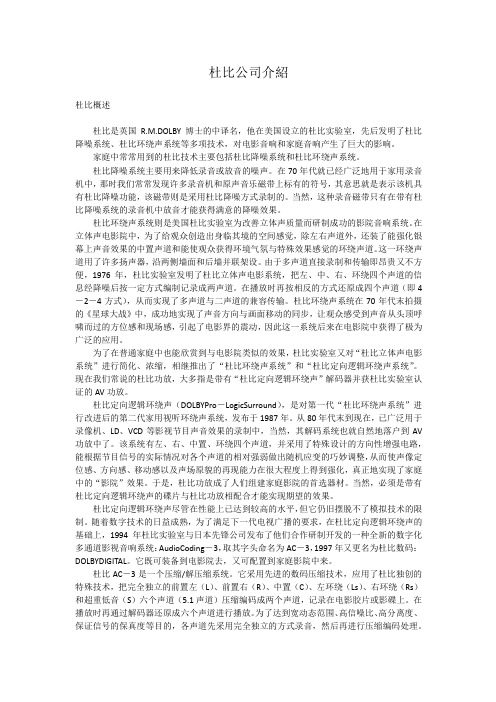 杜比公司介绍