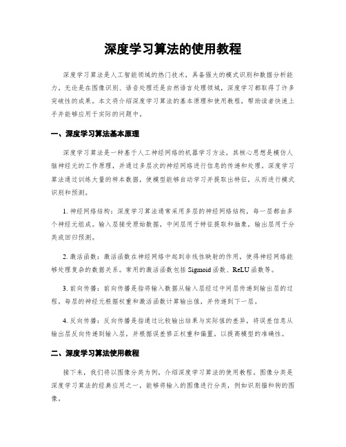 深度学习算法的使用教程