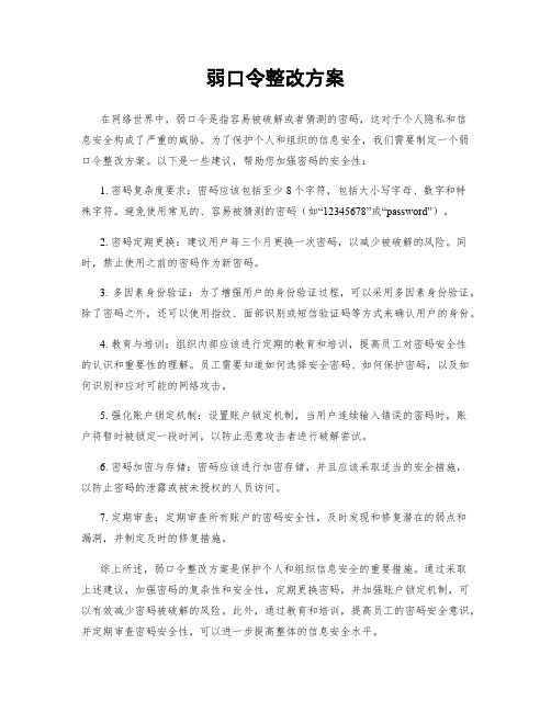 弱口令整改方案