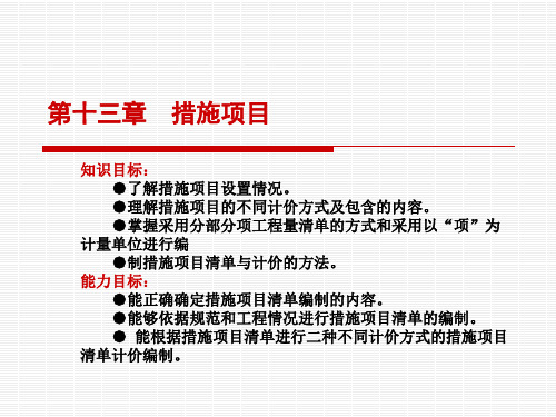 工程量清单计价第十三章  措施项目