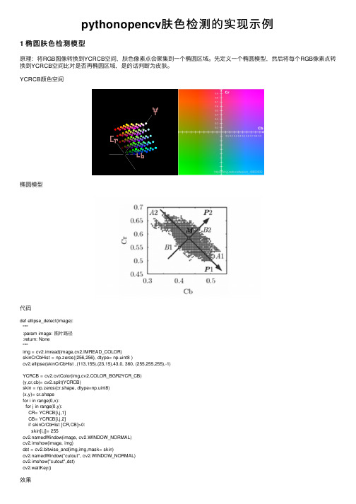 pythonopencv肤色检测的实现示例
