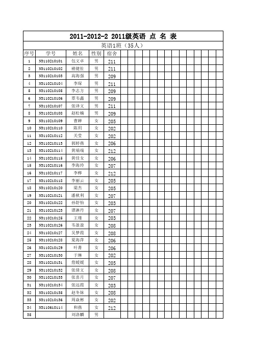 20120927外院11级英语点名表