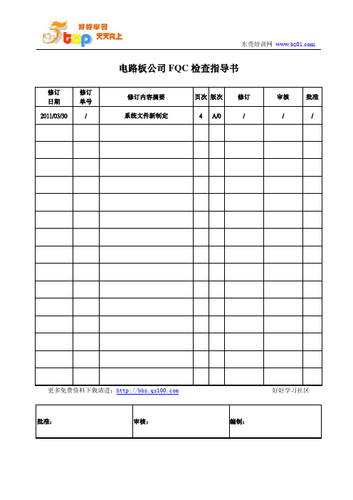 电路板公司FQC检查指导书