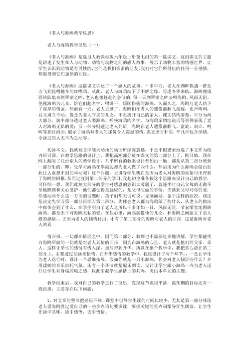 老人与海鸥教学反思12篇