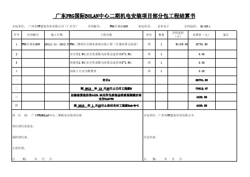 结算书(FRG空调水)