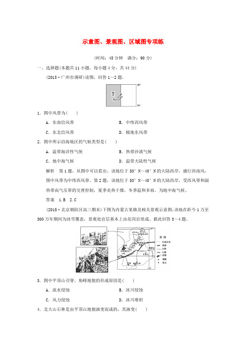 高考地理二轮复习第三部分示意图、景观图、区域图专项练