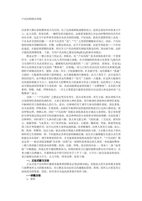 卢氏结构拳法桩法训练