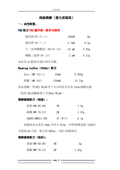 双向电泳步骤--标准操作完整版