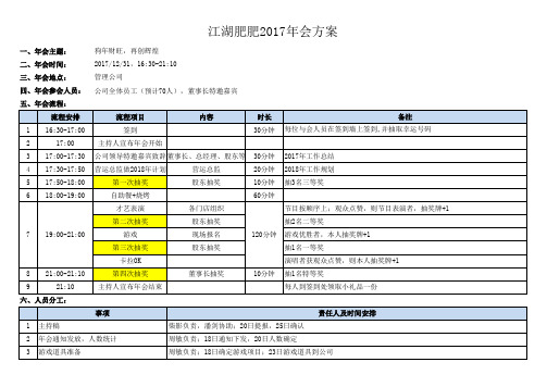 2017年年会方案