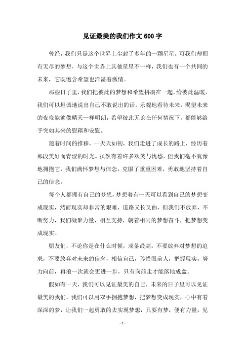 见证最美的我们作文600字