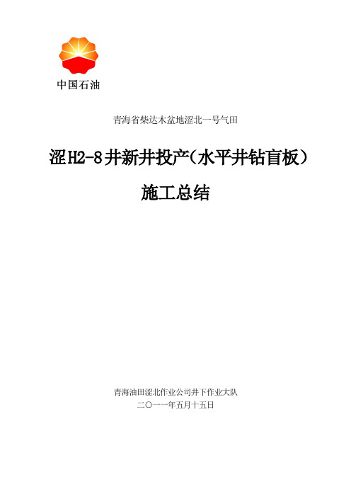 涩H2-8井新井投产(水平井钻盲板)施工总结201110515