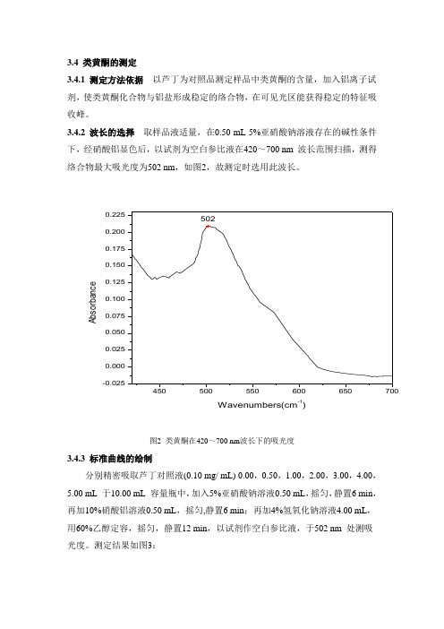 类黄酮测定方法