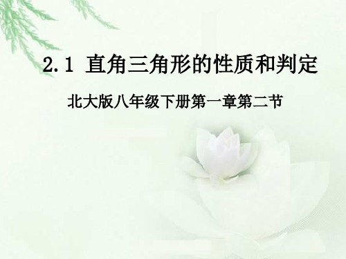 北师大版八年级下册数学1.1直角三角形的性质和判定课件